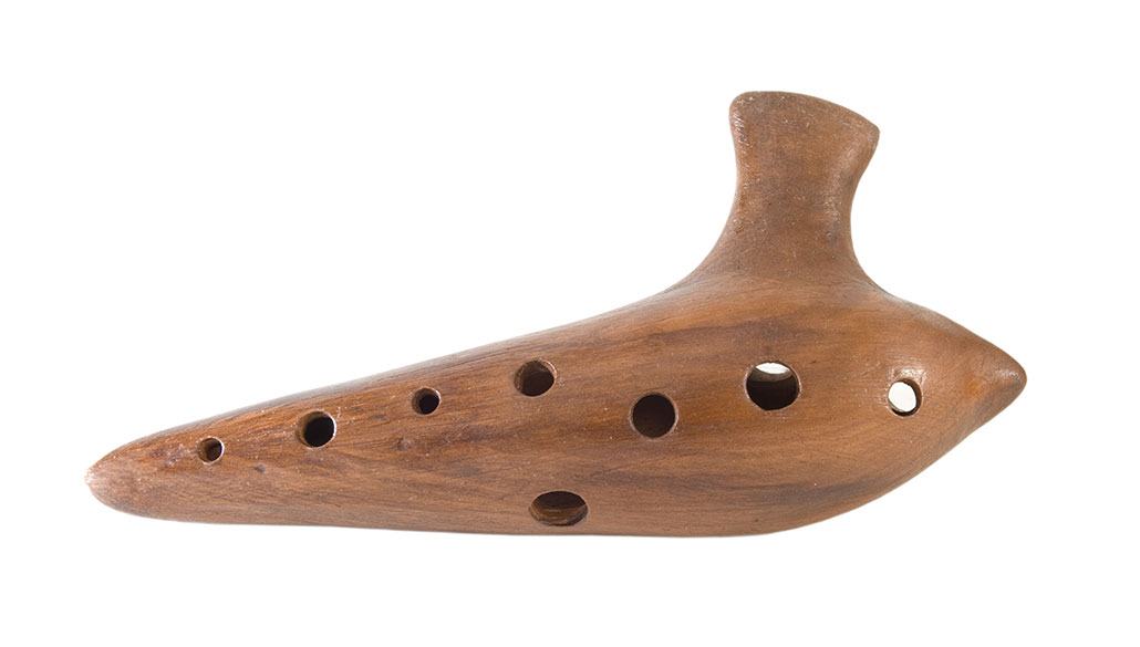 a wooden ocarina