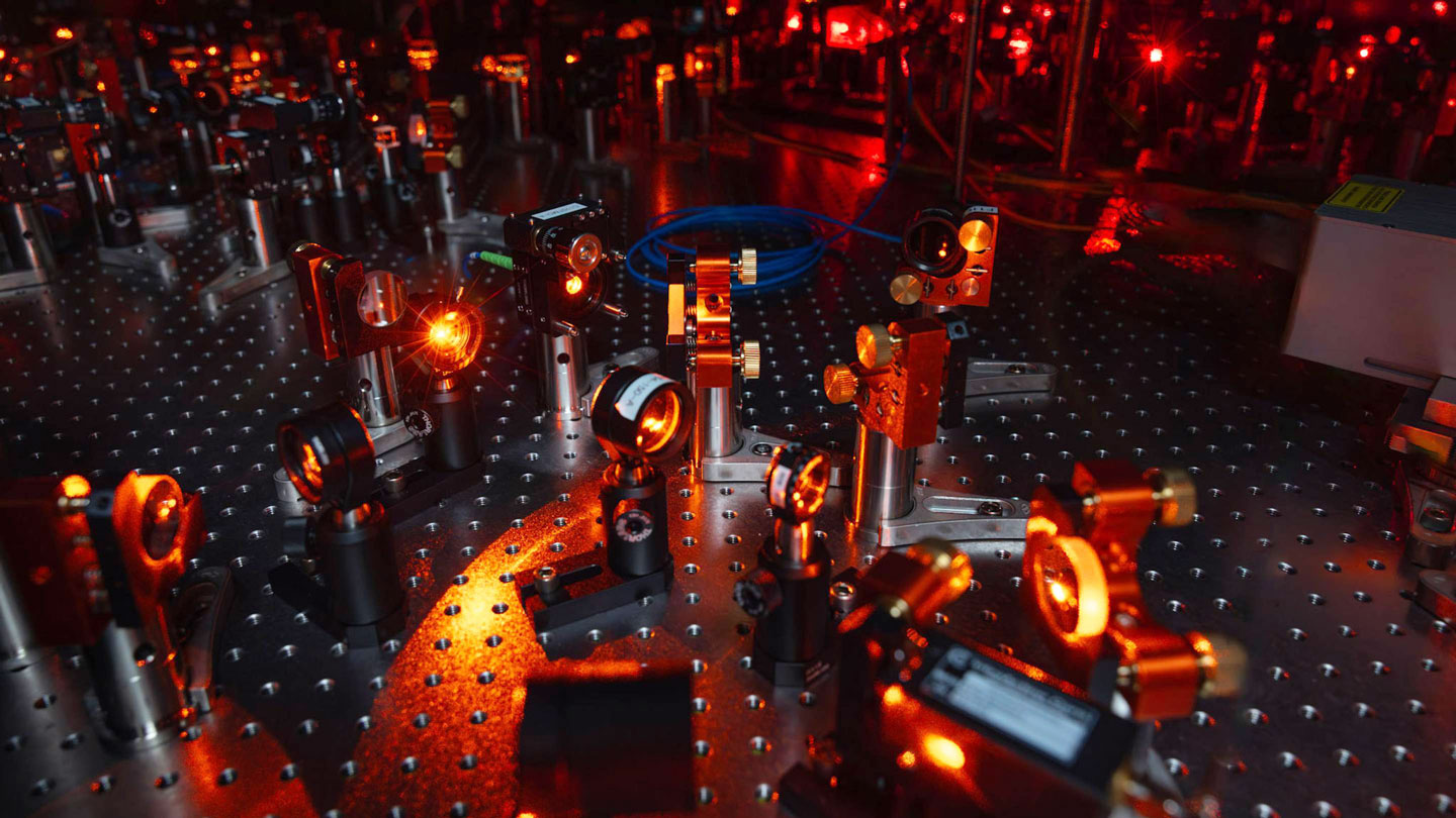 a photo of lasers on a specialized table